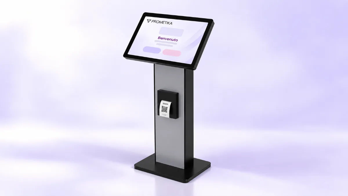 Totem Accoglienza Prometika con stampante QR Code
